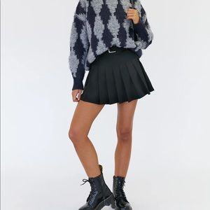 Princess Polly Black and Gray Patterned Fuzzy Knit Sweater